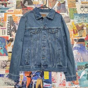 Port Authority Stranger Things Denim Jacket Mens L Blue Trucker Jean Coat